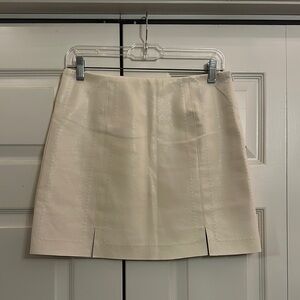 Cream Leather Skirt